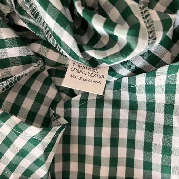 Green Gingham Women's Romper - Picture 4 of 7